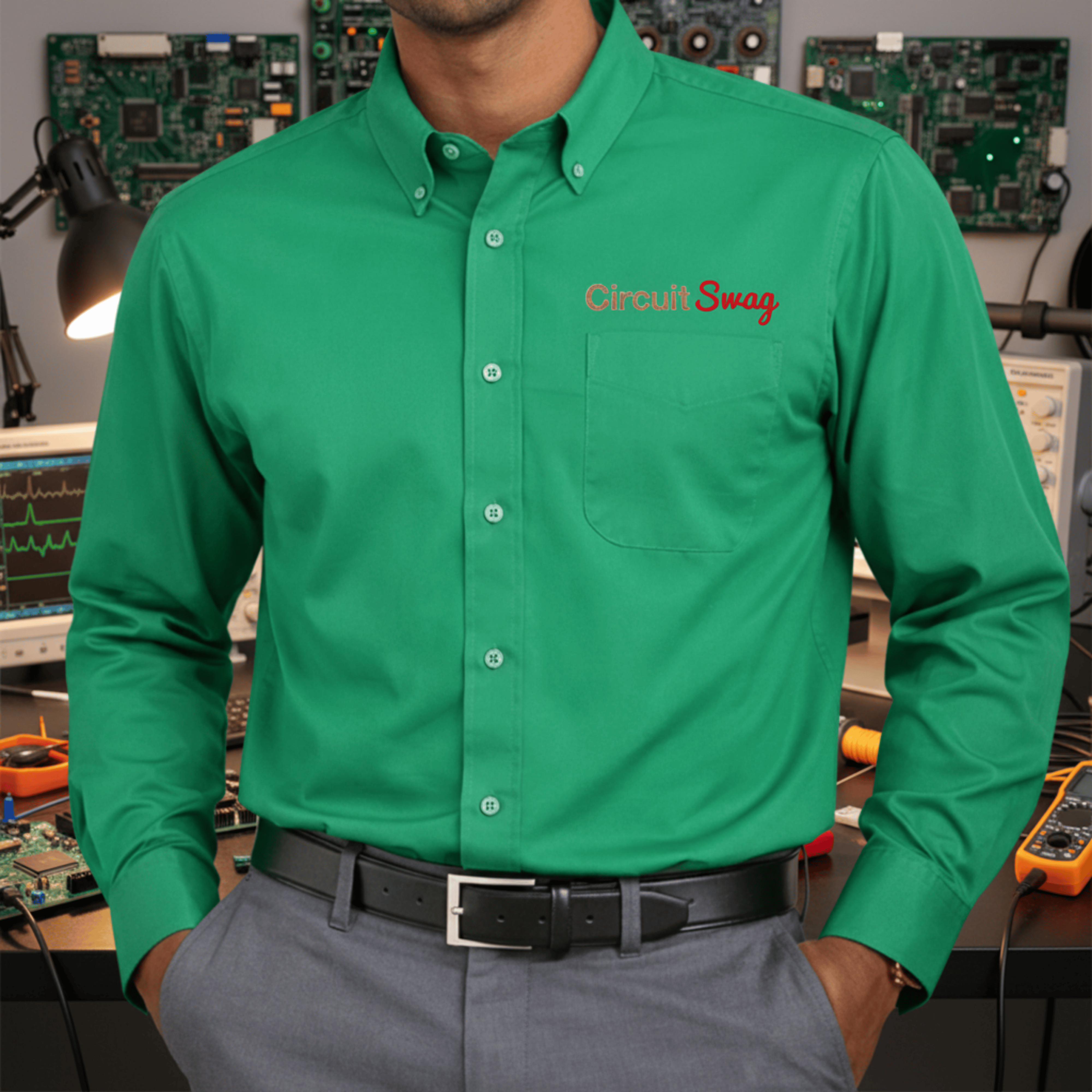 Circuit Swag Embroidered Long Sleeve Shirt — Electrical Engineer / Computer Scientist Secondary image